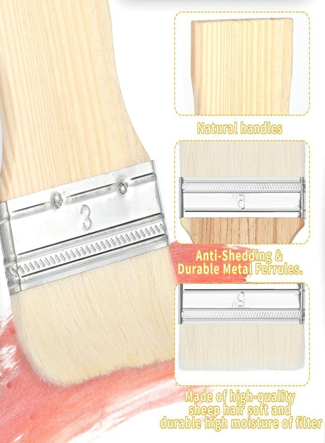 RupeeRise 3 Pcs Large Paint Brushs with Wooden Handle, Flat Brush Set for Painting, Paint Brush Set for Acrylic Painting, Walls and Furniture, 3/4/5 Inch - Image 5